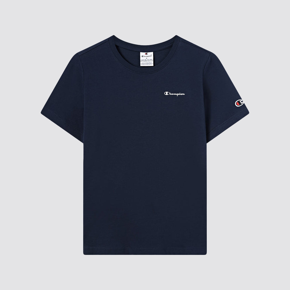 T shirt donna girocollo logo piccolo manica corta slim fit