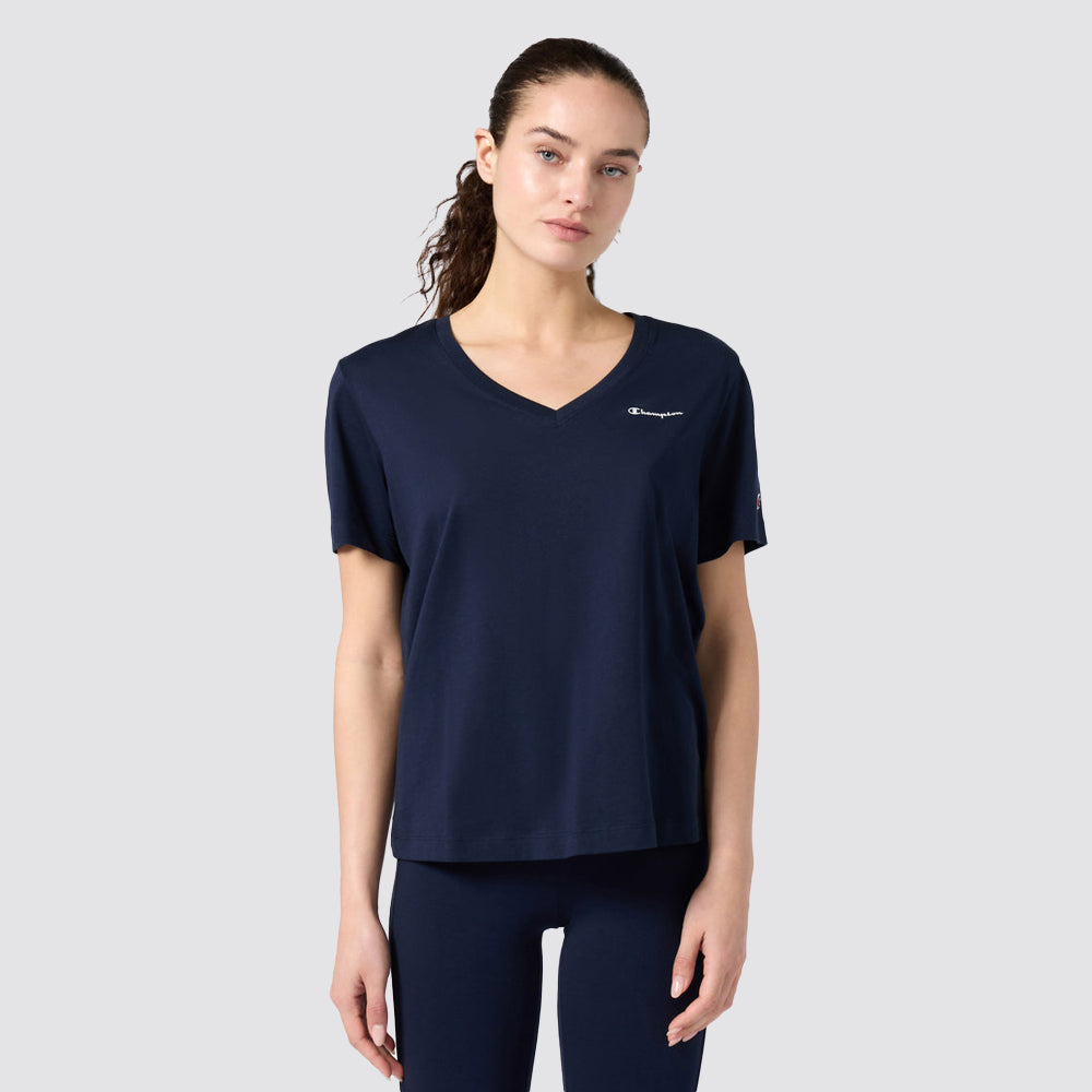 T shirt donna scollo v manica corta casual regular