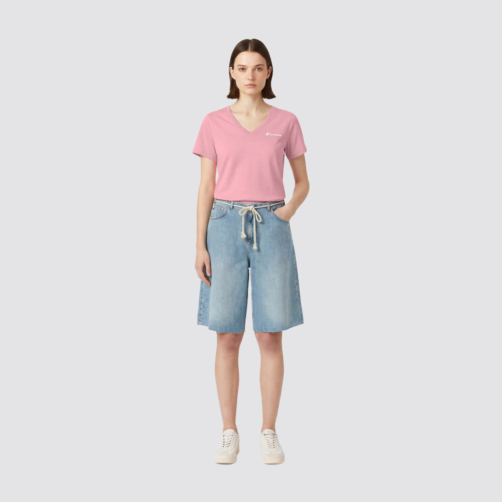 T shirt donna scollo v manica corta casual regular