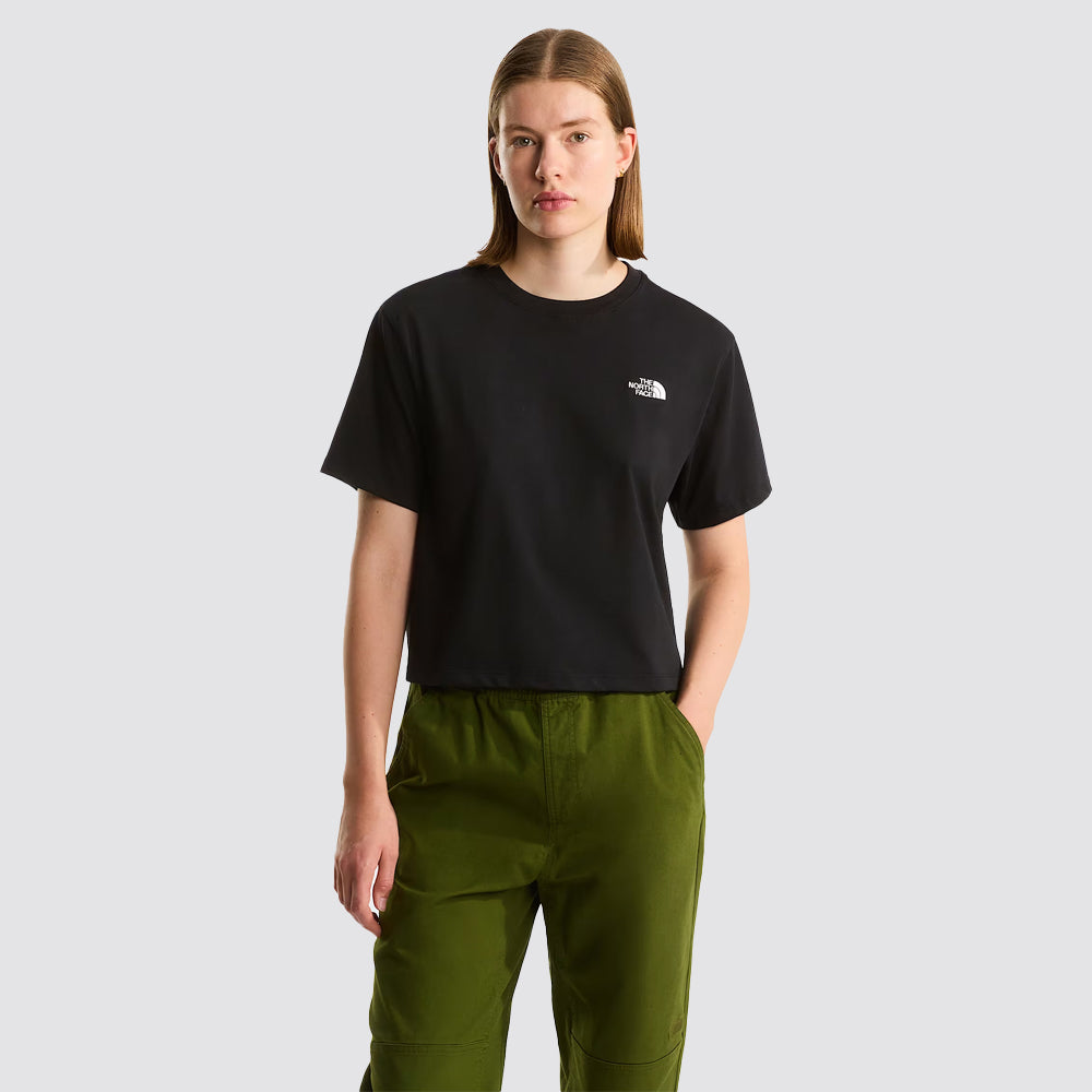 T-shirt evolution simple dome cropped relaxed da donna nero