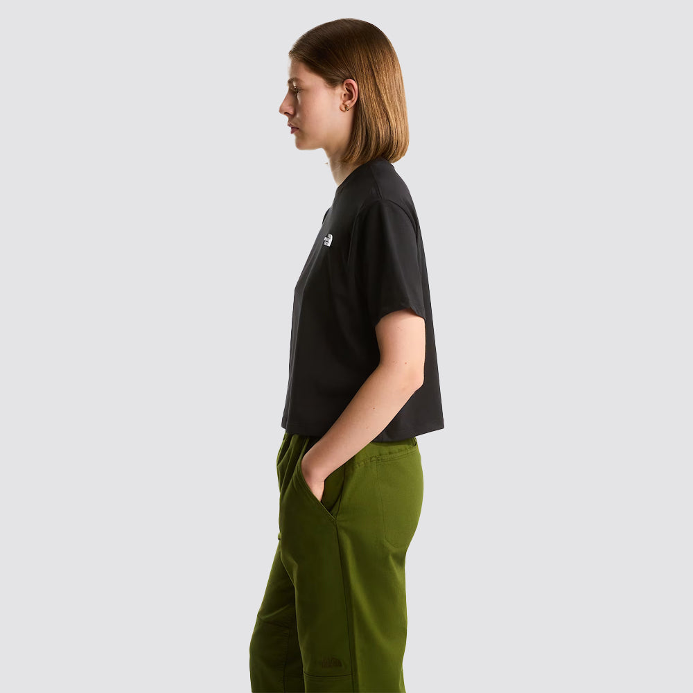T-shirt evolution simple dome cropped relaxed da donna nero