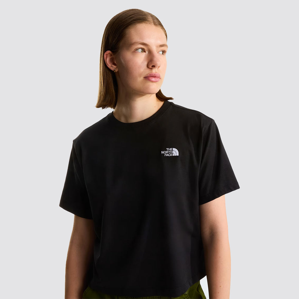 T-shirt evolution simple dome cropped relaxed da donna nero