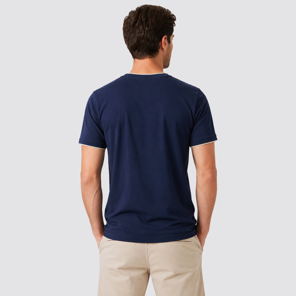 T-shirt uomo 100% cotone doppio collo