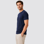 T-shirt uomo 100% cotone doppio collo