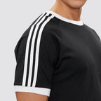 T-shirt uomo cotone 3 strisce girocollo