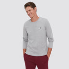 T shirt uomo logo pony ricamato girocollo manica lunga