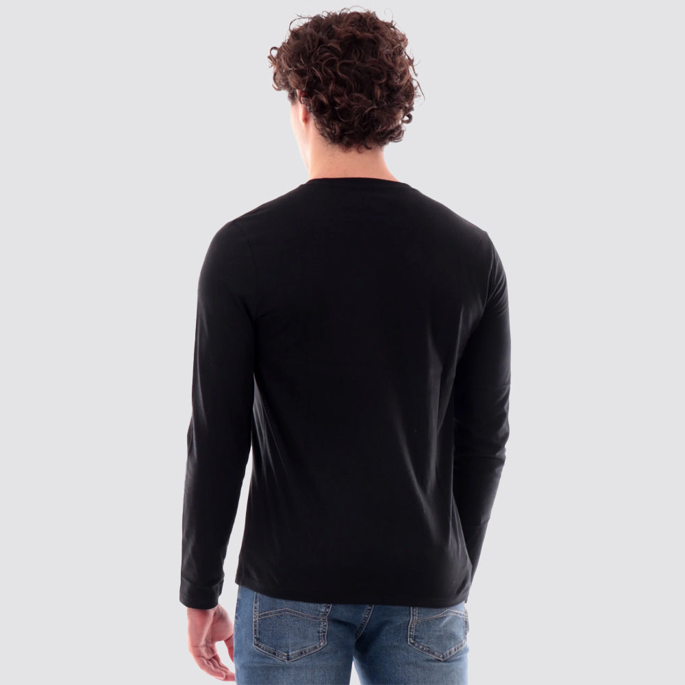 T shirt uomo logo pony ricamato girocollo manica lunga