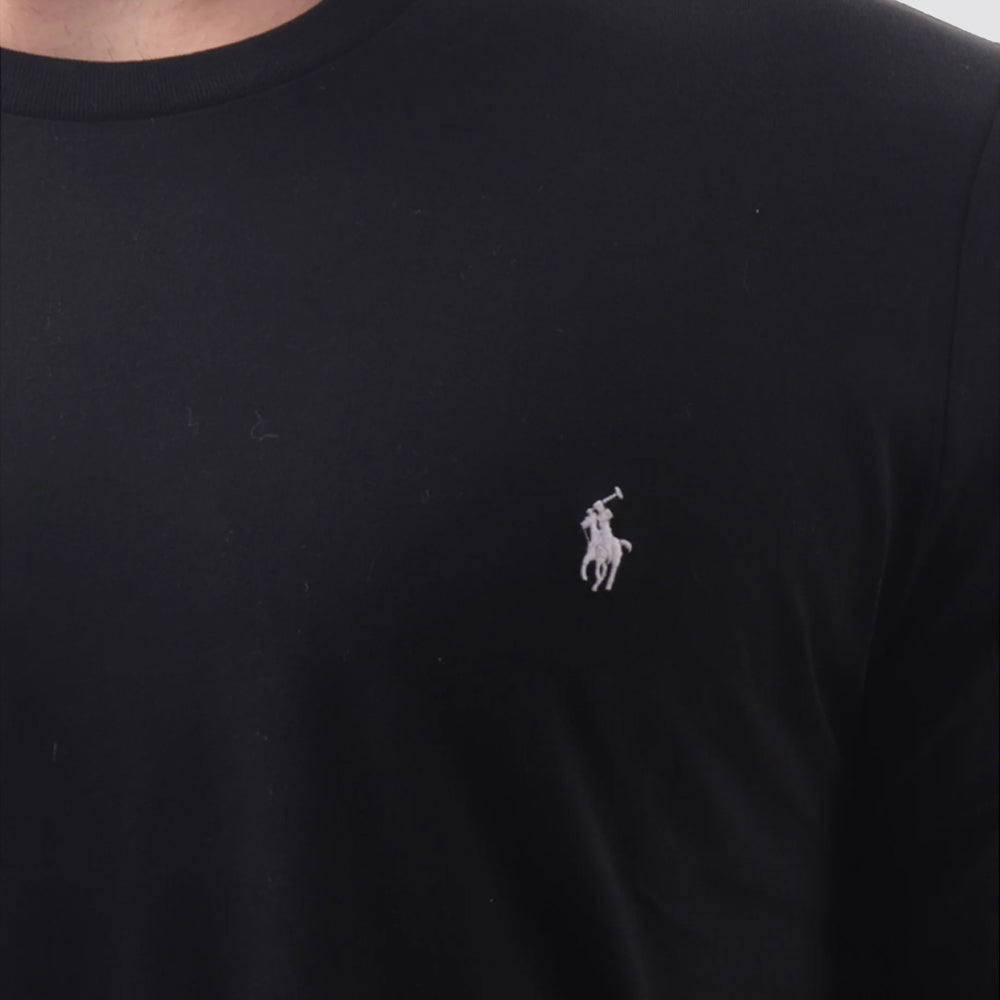 T shirt uomo logo pony ricamato girocollo manica lunga