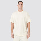 T shirt uomo logo ricamato girocollo loose fit