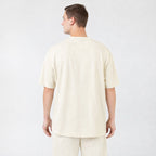 T shirt uomo logo ricamato girocollo loose fit