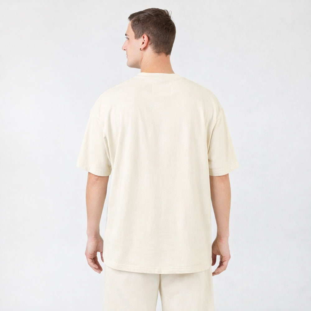 T shirt uomo logo ricamato girocollo loose fit