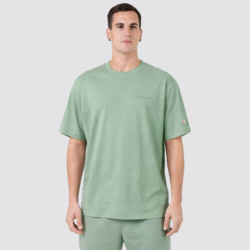 T shirt uomo logo ricamato girocollo loose fit