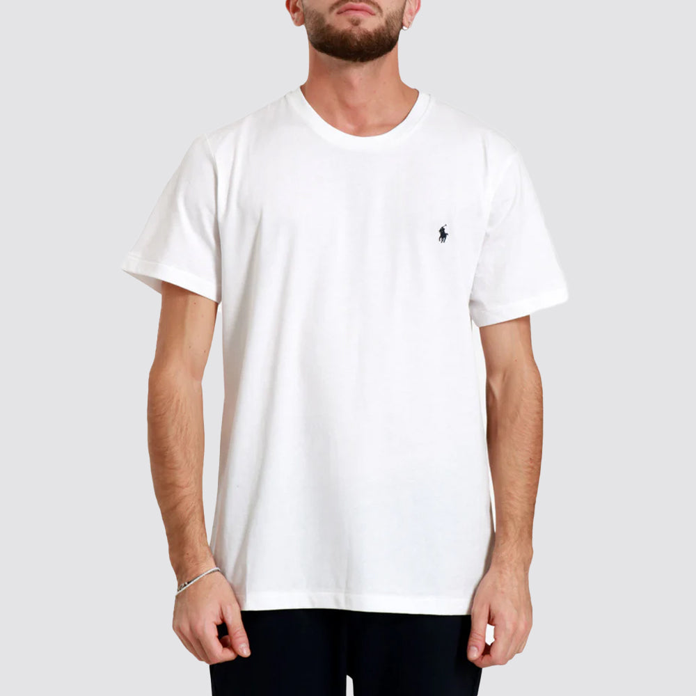T shirt uomo logo ricamato girocollo manica corta