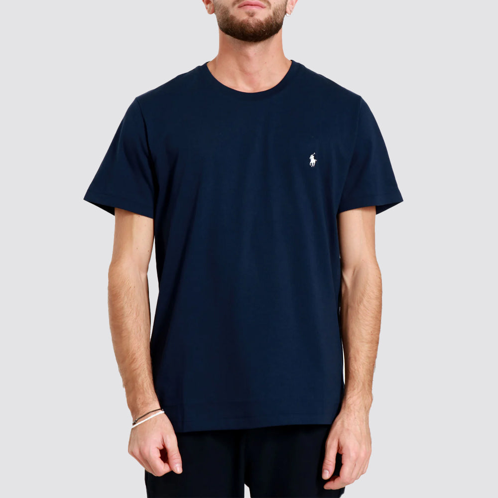 T shirt uomo logo ricamato girocollo manica corta