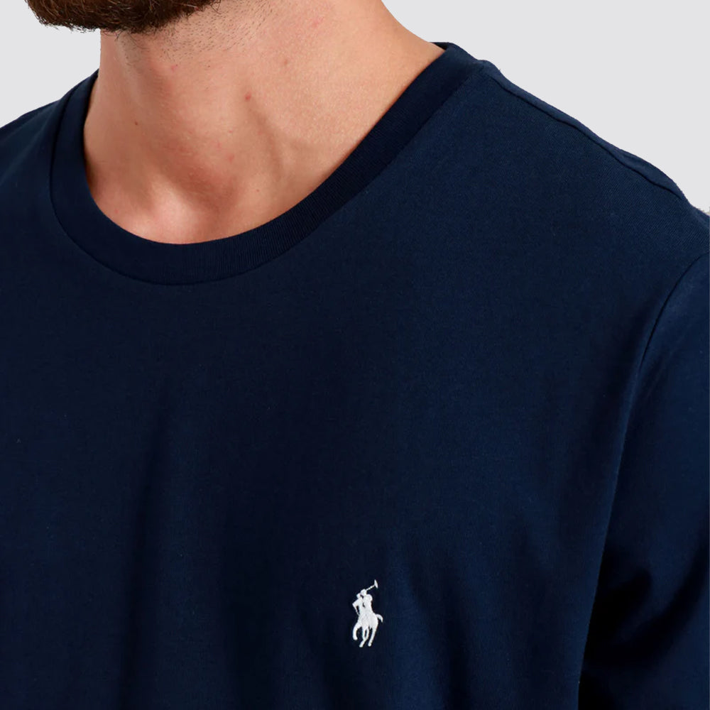 T shirt uomo logo ricamato girocollo manica corta