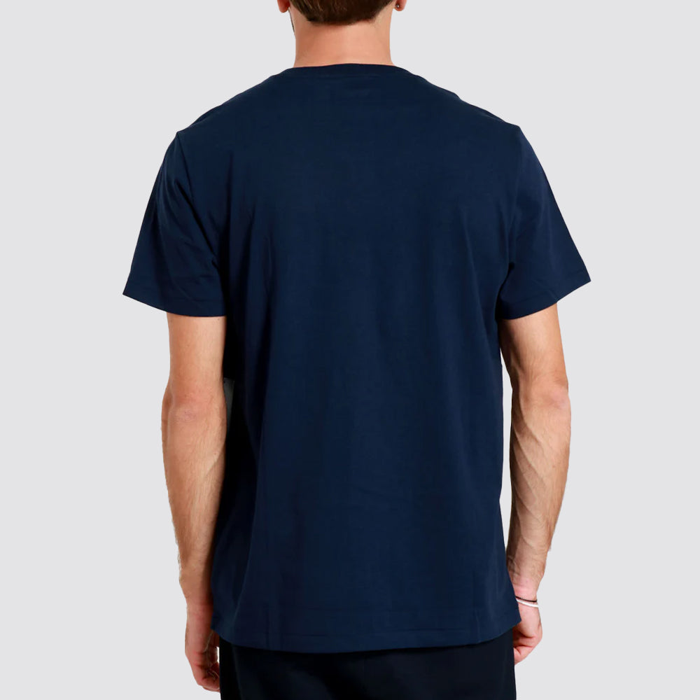 T shirt uomo logo ricamato girocollo manica corta