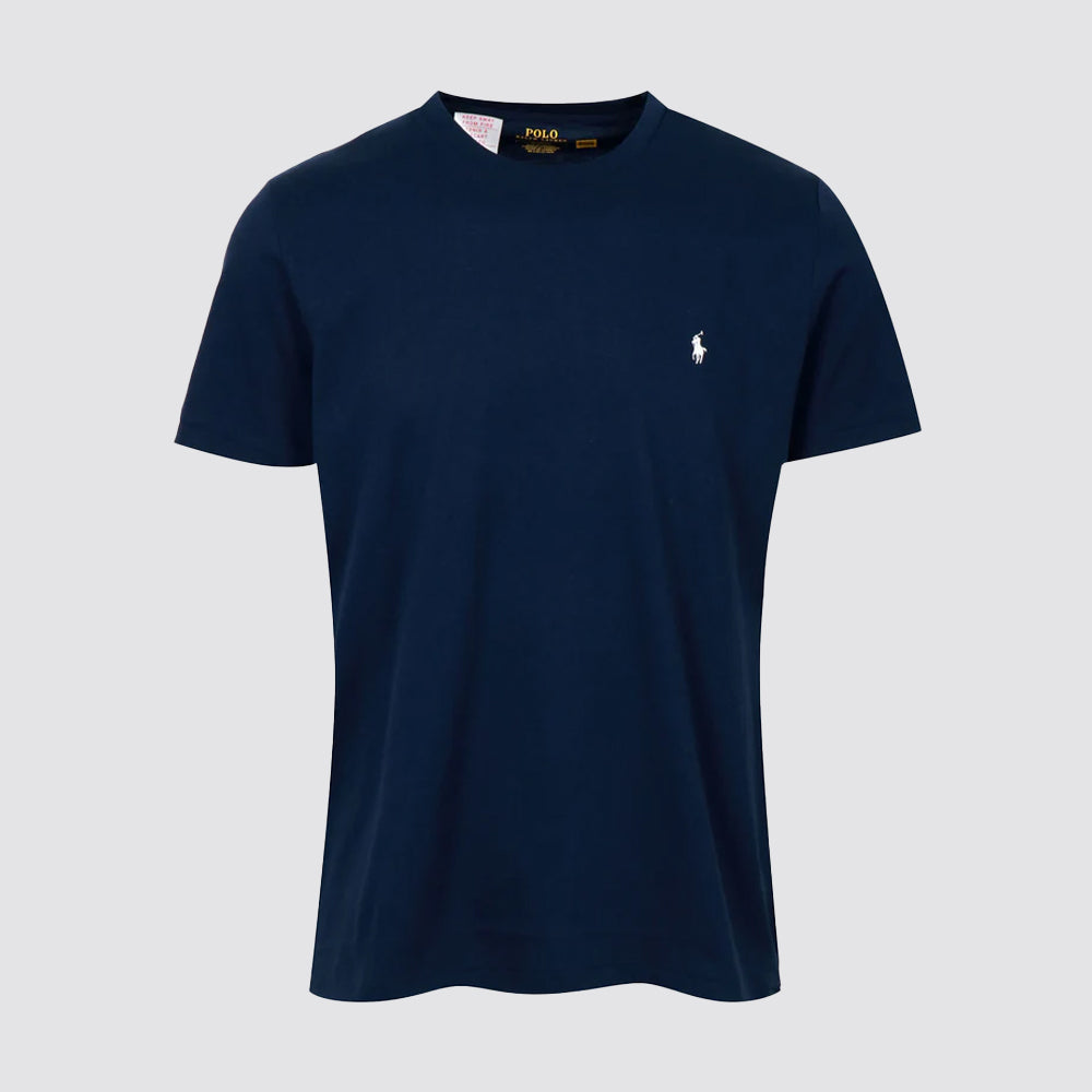 T shirt uomo logo ricamato girocollo manica corta