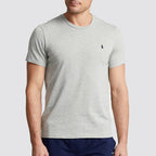 T shirt uomo logo ricamato girocollo manica corta