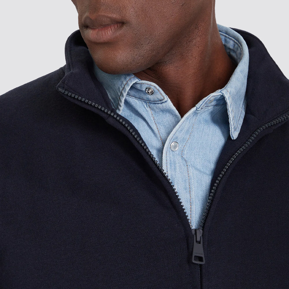 Tommy hilfiger felpa uomo con zip cotone garzato