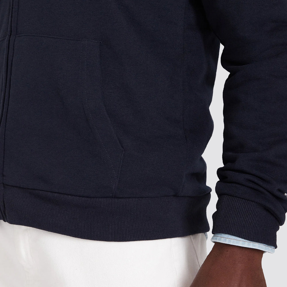 Tommy hilfiger felpa uomo con zip cotone garzato
