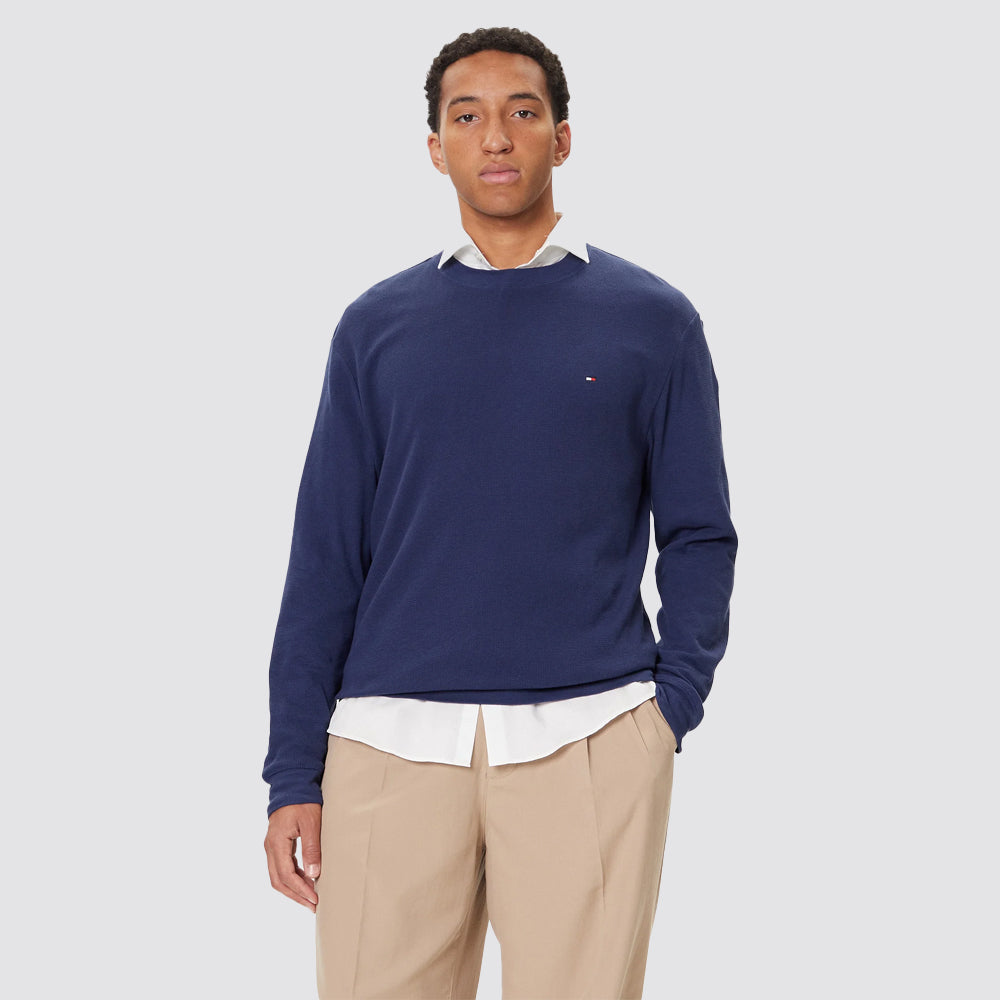 Tommy hilfiger felpa uomo girocollo waffle
