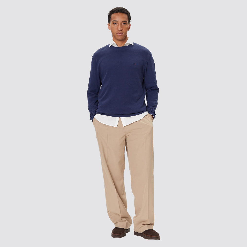 Tommy hilfiger felpa uomo girocollo waffle