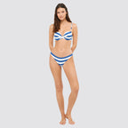 Top bikini fascia da donna a righe