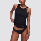 Top donna slim fit in cotone elasticizzato