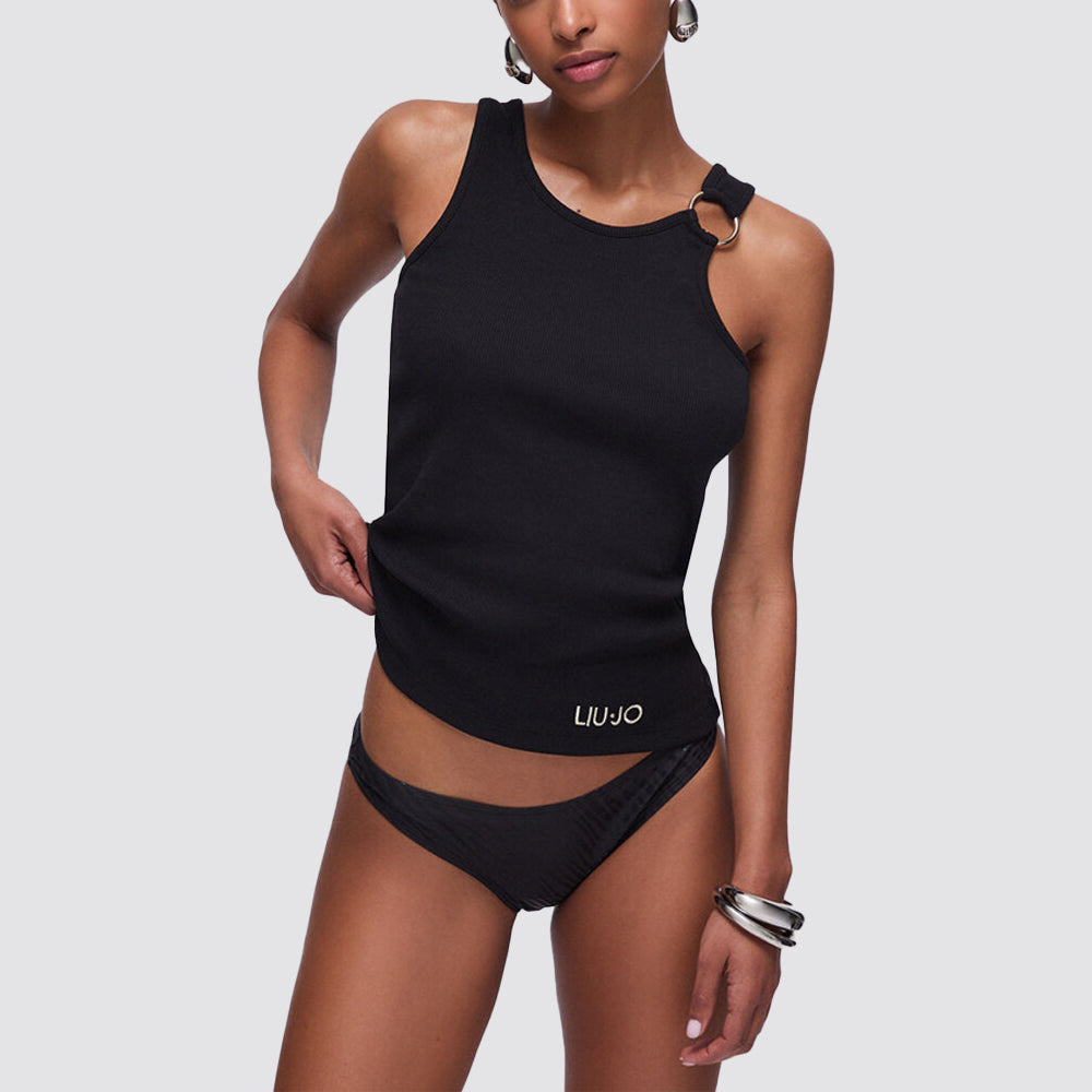 Top donna slim fit in cotone elasticizzato