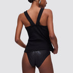 Top donna slim fit in cotone elasticizzato