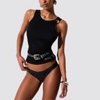 Top donna slim fit in cotone elasticizzato