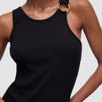 Top donna slim fit in cotone elasticizzato