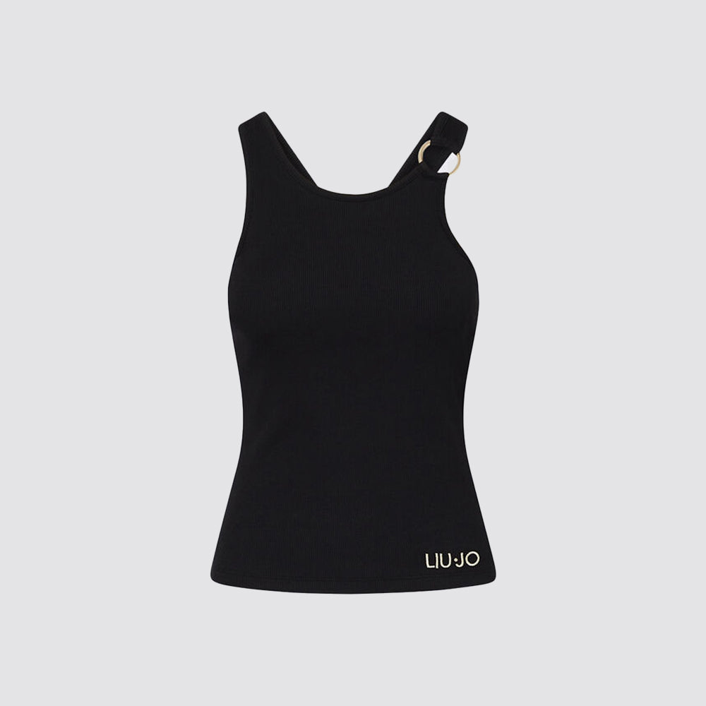 Top donna slim fit in cotone elasticizzato