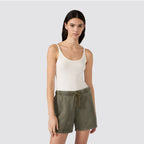 Top donna smanicato costina stretch icons fitted