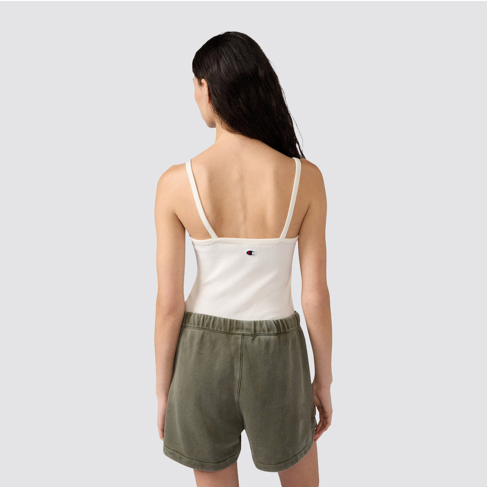 Top donna smanicato costina stretch icons fitted