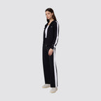 Tuta donna con cappuccio full zip bande laterali