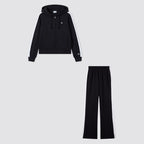 Tuta donna con cappuccio full zip bande laterali