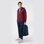 Tuta uomo full zip con cappuccio e pantalone polsin