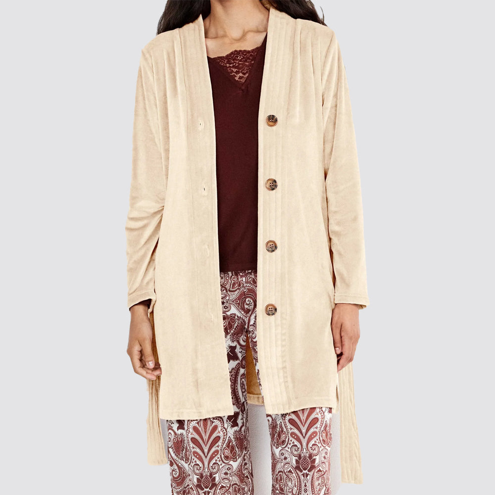 Vestaglia donna gisela corta in pile con cintura