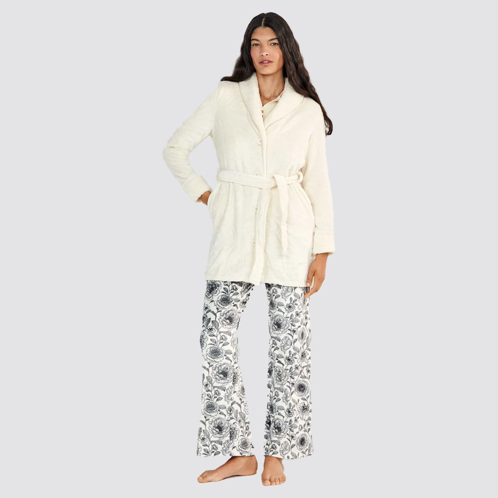 Vestaglia donna gisela corta jacquard con cintura
