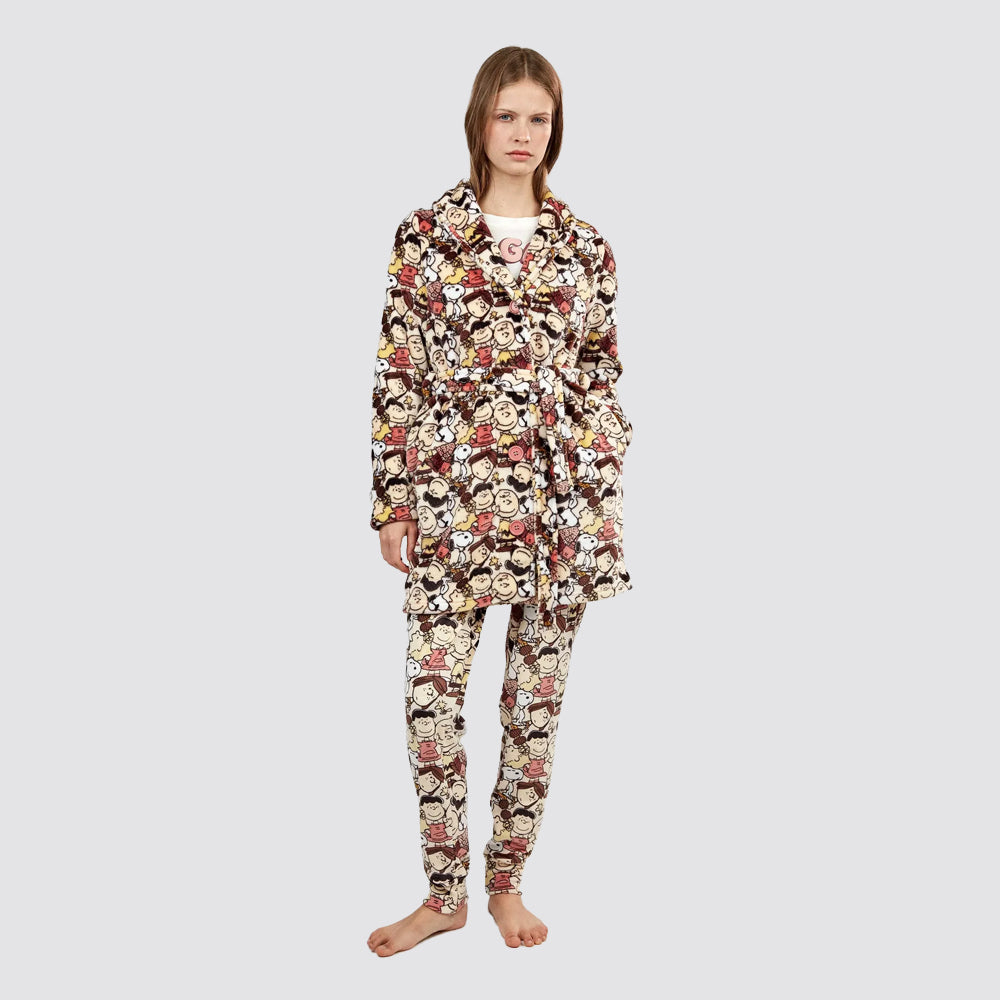 Vestaglia donna gisela snoopy morbida con bottoni
