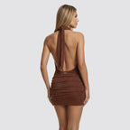 Vestito corto donna f**k lurex scollo profondo