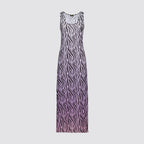 Vestito lungo donna fantasia con spacco